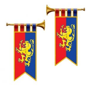 Party-Extra Cutout Dekoschild Set Fanfare - Ritterparty Mittelalter