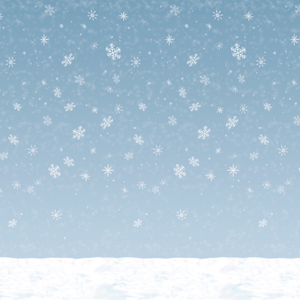 Party-Extra Dekofolie Winterliches Schneetreiben - Après-Ski Deko