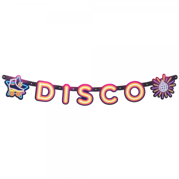 Buchstabengirlande Discoparty - Disco Deko