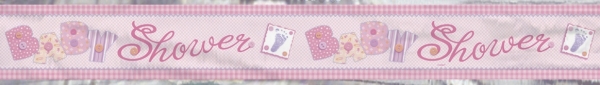 Folien-Banner Rosa Babyparty - Deko zur Geburt + Taufe