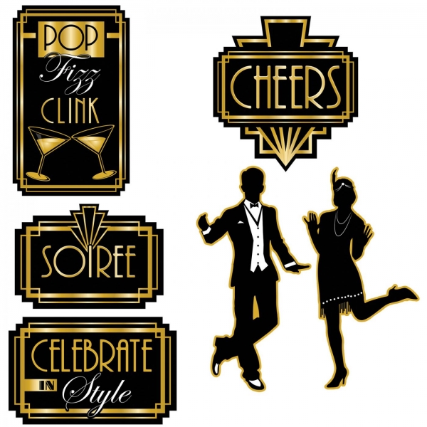 Cutout Set Goldene 20er Jahre - Art Deco Partydeko