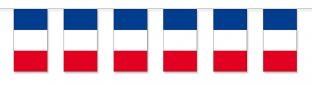 Papier-Flaggenkette Frankreich - Laender Deko