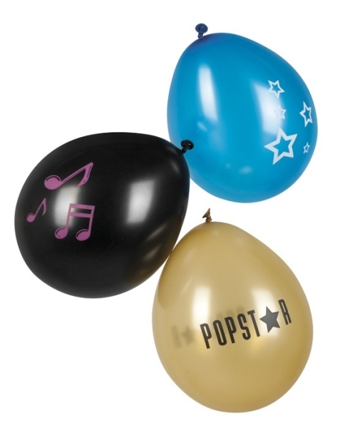 Luftballons Popstar, 6er Pack