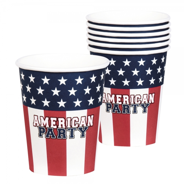 Pappbecher American Party - USA Tischdeko