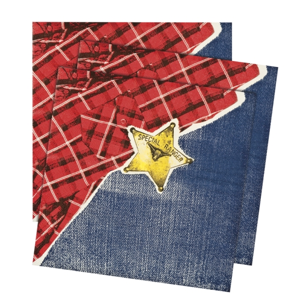 Party-Extra Servietten Westernparty, 12er Pack - Wild West Tischdeko