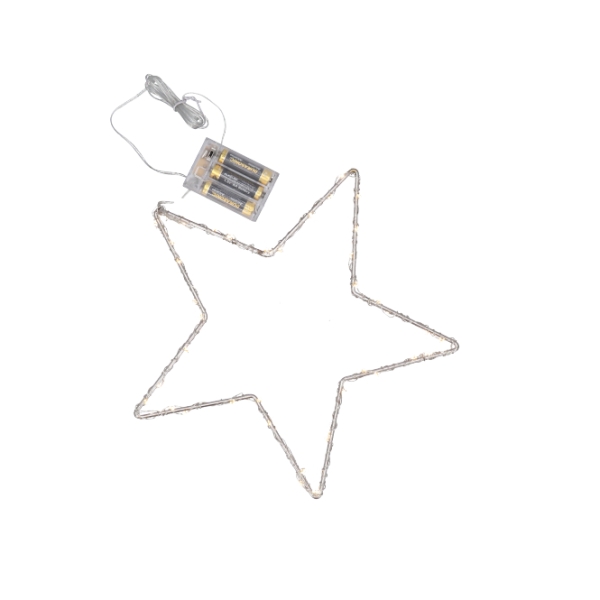 Drahtstern mit 40 LED Lichter und Timer