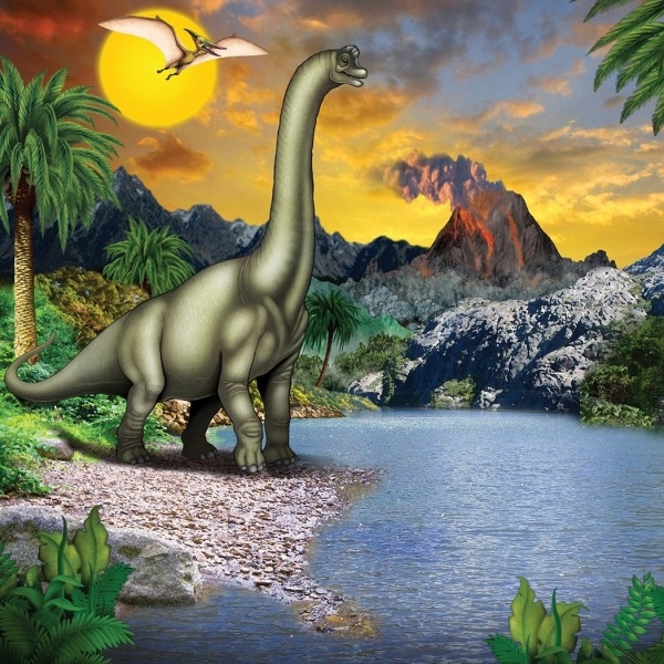 Party-Extra Wanddeko Dinosaurier - Im Reich der Riesenechsen der Urzeit