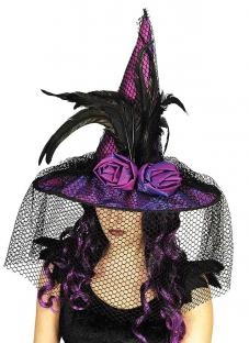 Hexenhut Violette Schönheit - Hexenparty Zubehör