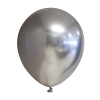 10 Mirror Luftballons, chrom, silber, 30 cm