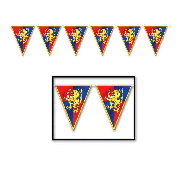 Wimpelkette Ritterparty, 360 cm lang