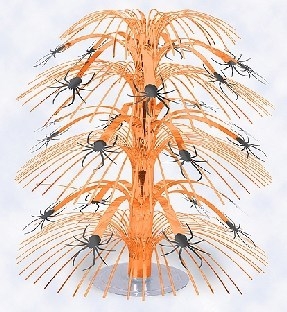 Mini-Tischkaskade Halloween-Spinnen, 21cm