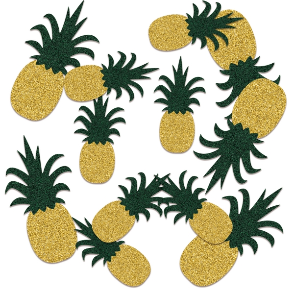 XL Glitzer-Tischkonfetti Ananas - Beachparty Tischdeko