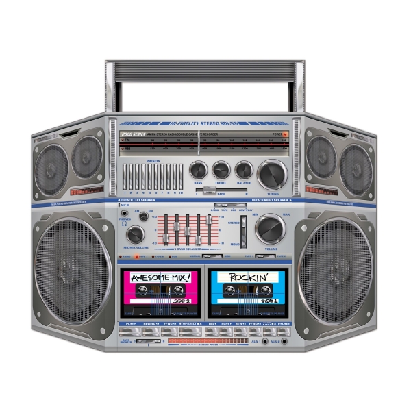 Party-Extra Riesen Pappaufsteller Ghettoblaster, 80er Jahre High-Tech