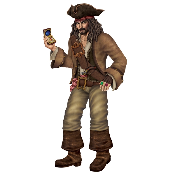 Riesen Cutout-Figur Piratenkapitän, 1,8 Meter