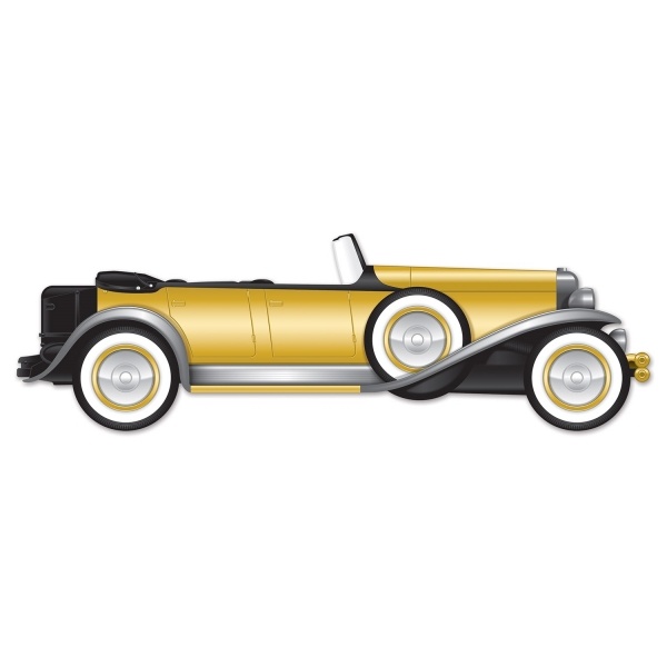 XL Wanddeko Goldene 20er Roadster, 130 cm Länge