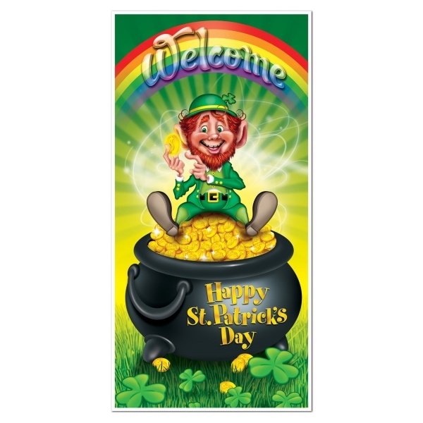 Party-Extra Tür-Dekofolie Leprechaun - St. Patricks Day Irland Deko