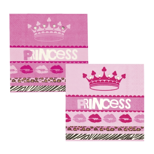 Mini-Servietten Party-Princess, 12er Pack.