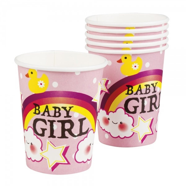 Pappbecher Baby Girl, 6er Pack