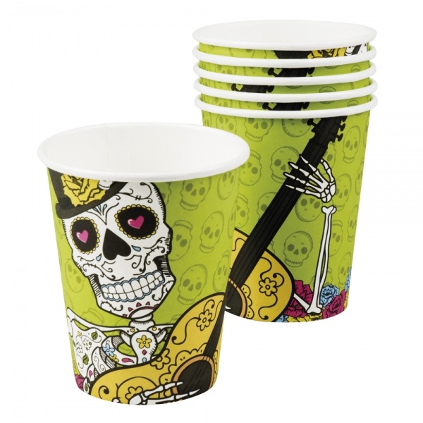 Pappbecher Sugar Skull Mexikoparty - Dia de los Muertos Tischdeko