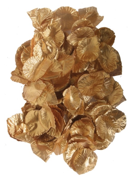 Kleine Textil-Rosenblätter, gold, 144 Bl. pro Pack.