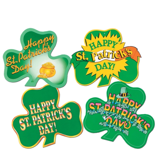 Party-Extra Cutout Set Shamrock, 4er Pack - Irland Deko