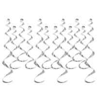 Deko-Spiralhänger Silber, 12er Pack