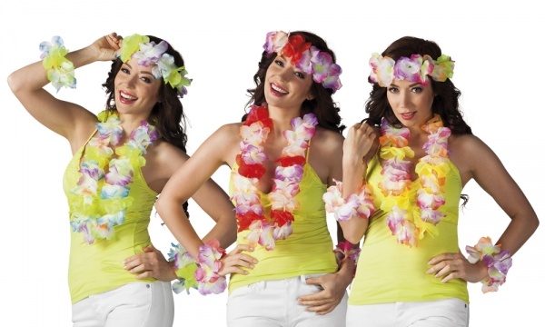 Party-Extra Hawaiiketten Set Aloha, 4-teilig