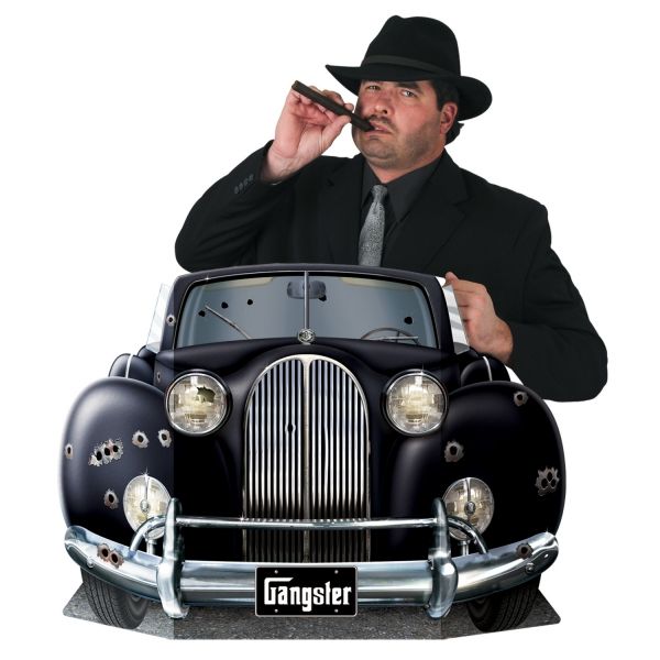 Party-Extra Riesen Pappaufsteller Gangsterwagen