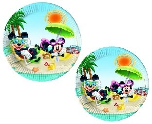 Pappteller Mickey in der Südsee - Beachparty Tischdeko