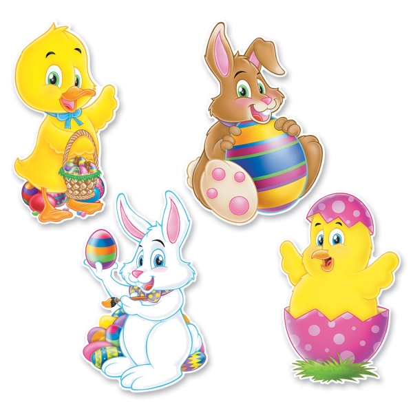 Cut-out-Set Fröhliche Ostertierchen, 4 St. je 35cm