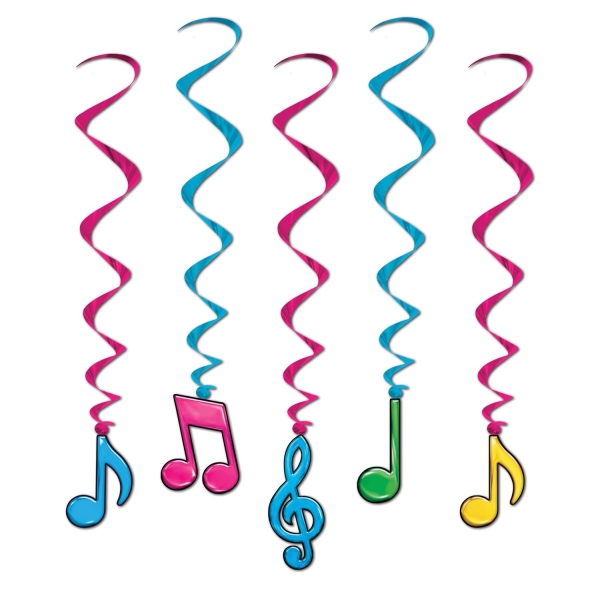 Party-Extra Dekohänger Bunte Noten - Musik Deko