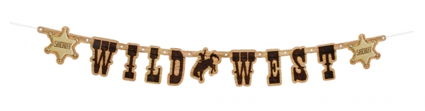Buchstabengirlande Wild West Rodeo - Westernparty Deko
