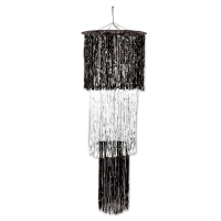 Riesen Lametta-Dekohänger Black + White, 120 cm