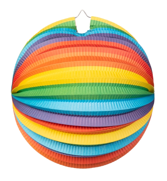 papier laterne rund 25cm bunt regenbogen