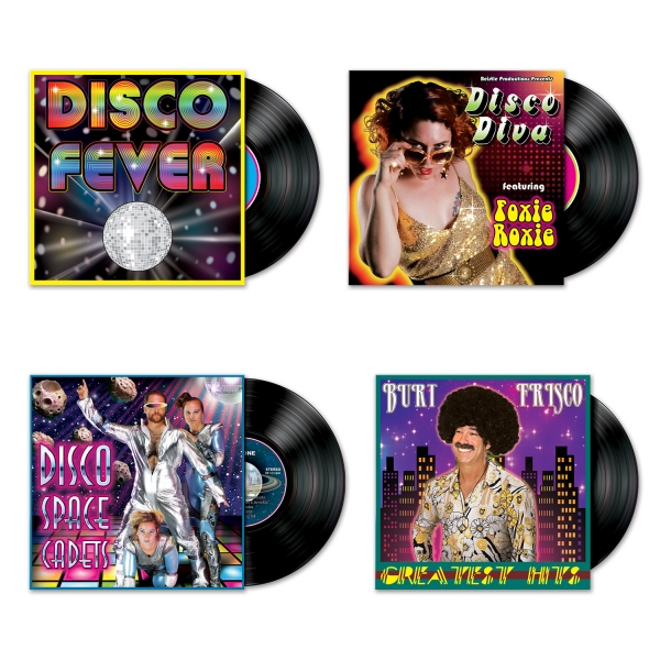 Disco Album Cutout Set - 70er Partydeko