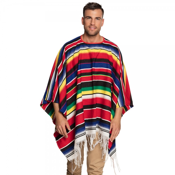 Mexikanischer Poncho Rodrigo streifen 140x155