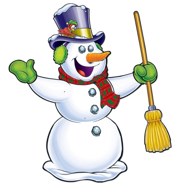 Party-Extra Cutout Figur Frählicher Schneemann, 70 cm