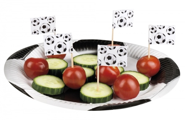 Party-Extra Flaggenpicker Fußball - Tischdeko für Fußballpartys