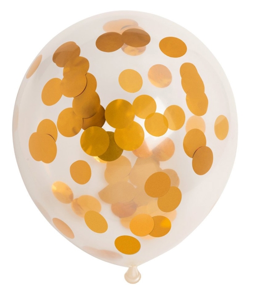 Goldkonfetti-Luftballons - Glamour Deko