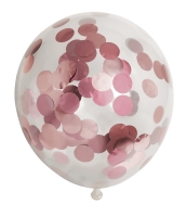 Rosegold Konfetti Luftballons, 30 cm, 6er Pack