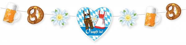 Oktoberfest Girlande mit Motiven 160 cm lang als Partydeko