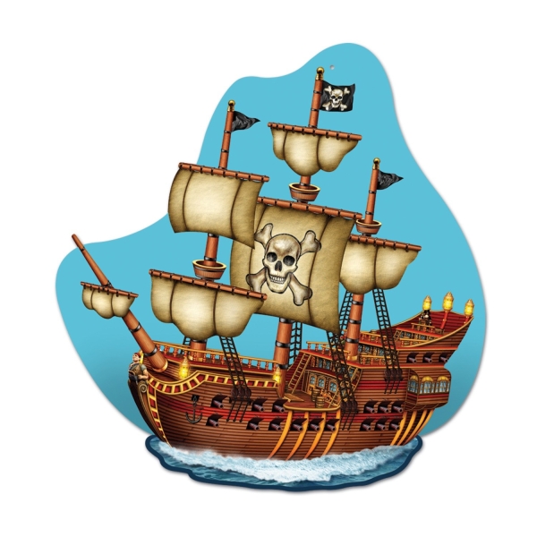 Deko-Schild Piratenschiff, 40 cm