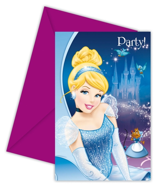 Einladungskarten Cinderella, 6er Pack mit Umschlägen