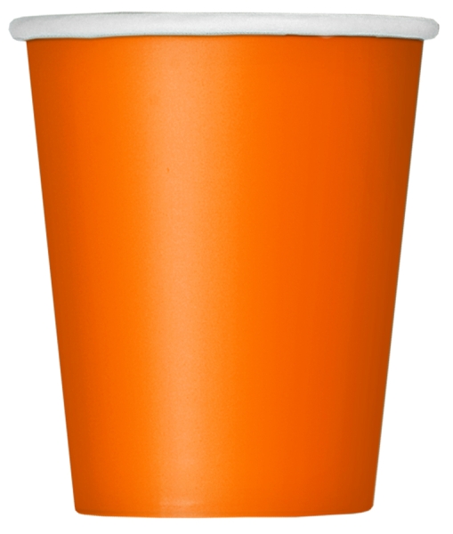 Pappbecher Orange, 260ml, 14er Pack