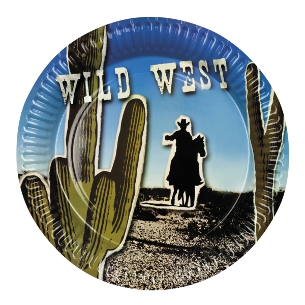 Party-Extra Pappteller Westernparty, 6er Pack