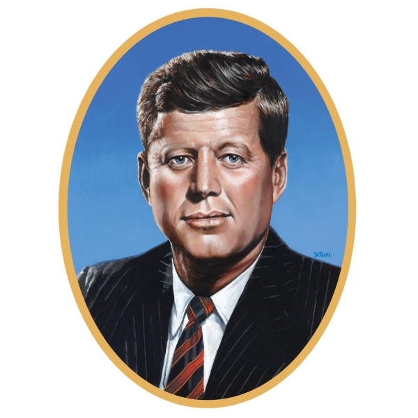 Cutout-Portrait John F. Kennedy, 62 x 46 cm