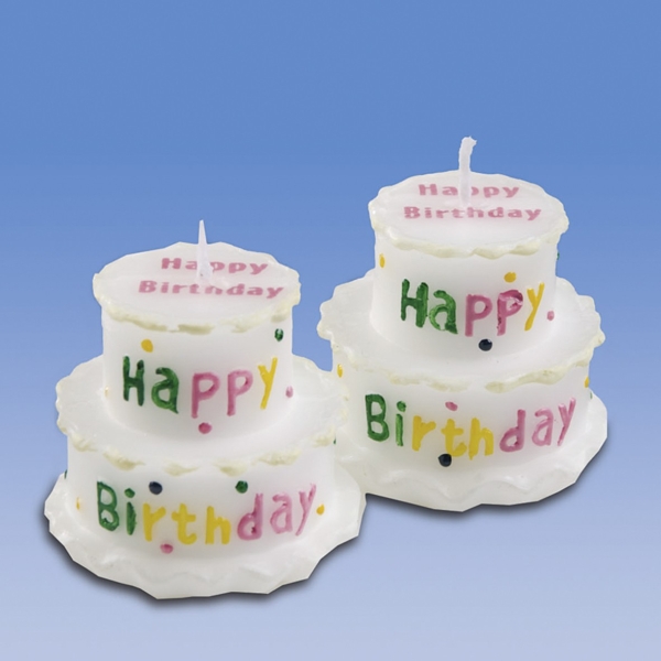 Party-Extra Happy Birthday Kerzen, 2er Pack - Geburtstagsdeko
