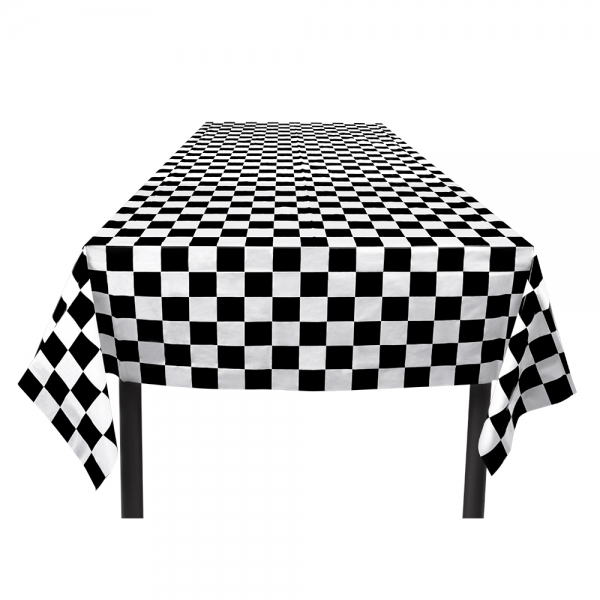 Plastik-Tischdecke Black & White - Motorsport Deko