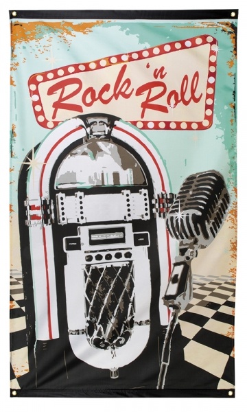 Party-Extra Dekofahne Rock + Roll - 50er Jahre Deko