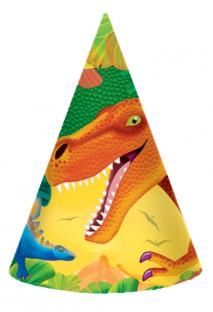 Party-Hüte Dinosaurier, 8er Pack